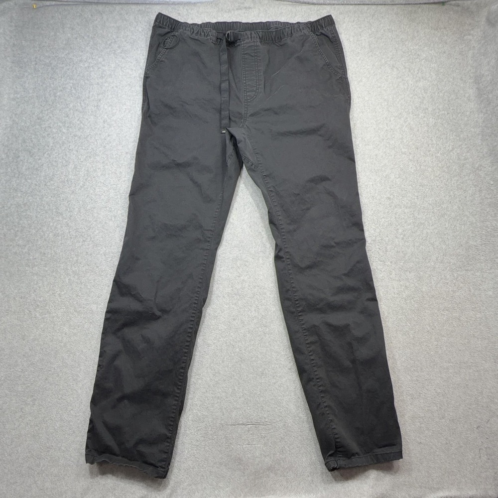 PrAna High Rock Pants Mens XL Black Elastic Belted Outdoor Hiking Stretch Travel